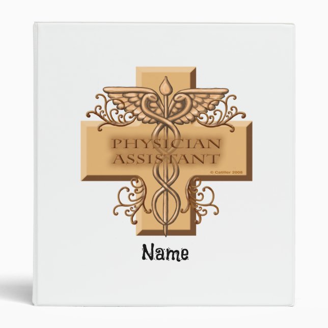 Cross Caduceus Physician Assistant Binder (Front)