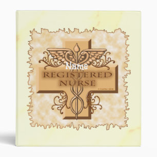 Cross Caduceus RN Nurse 3 Ring Binder