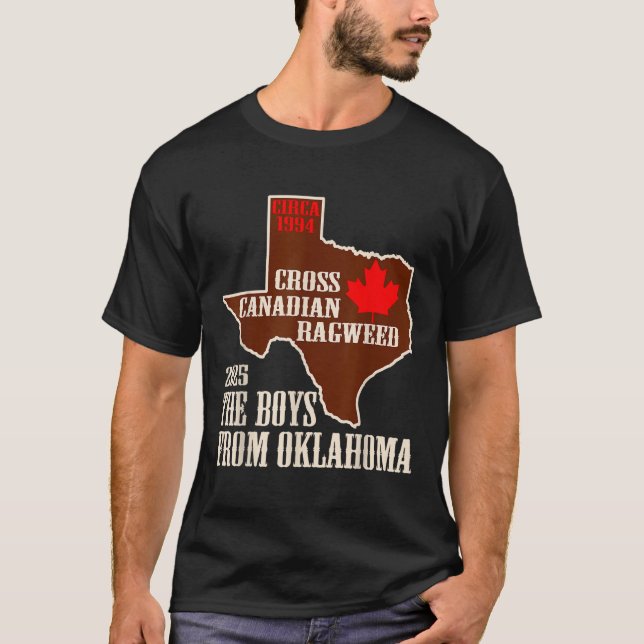Cross Canadian Ragweed The Boys From Oklahoma Map  T-Shirt (Front)