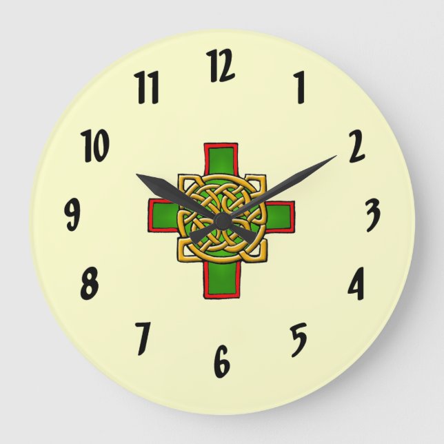 Cross Celtic design Wall Clock (Front)