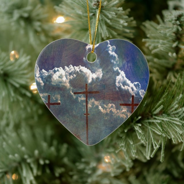 Cross Ceramic Ornament (Tree)