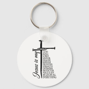 Cross Christian Christ Jesus Is My God King Lord A Keychain