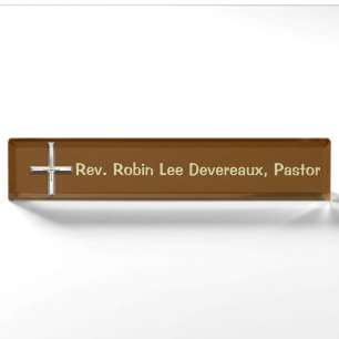 Cross Christian Desk Nameplate