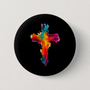 Cross Christian Religious Believe Blessed Faith Gr 2 Inch Round Button