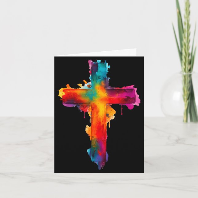 Cross Christian Religious Believe Blessed Faith Gr Card (Front)