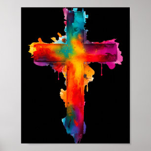 Cross Christian Religious Believe Blessed Faith Gr Poster