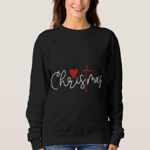 Cross Christmas Cute X-Mas Pajama Christian Jesus  Sweatshirt