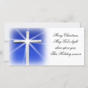 Cross Christmas photo card