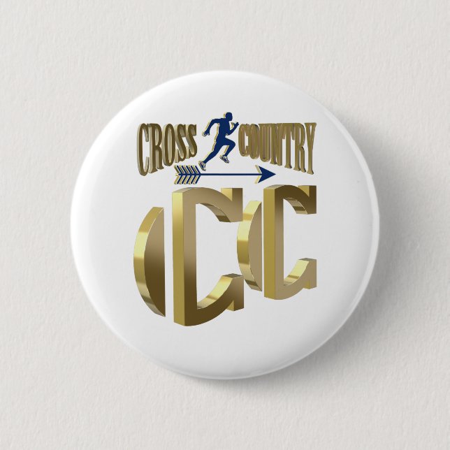 Cross country 2 inch round button (Front)