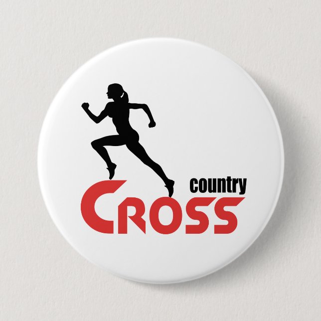 Cross country 3 inch round button (Front)