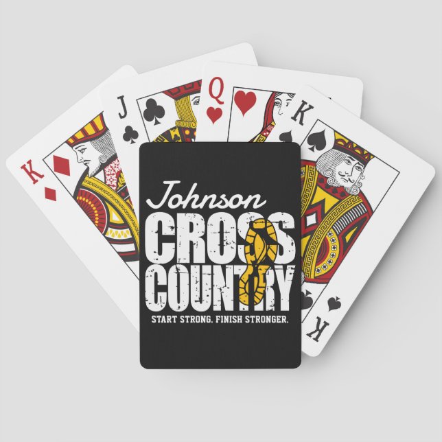 Cross Country ADD TEXT Runner Running Team Player Playing Cards (Back)