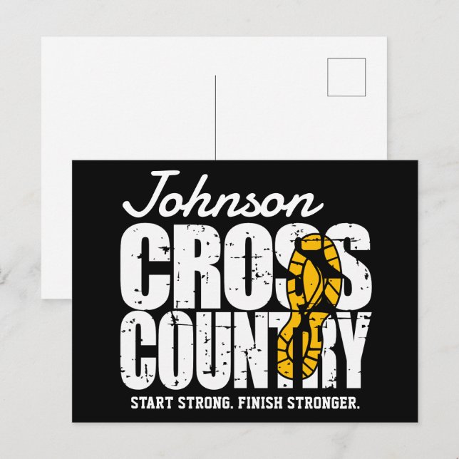 Cross Country ADD TEXT Runner Running Team Player Postcard (Front/Back)