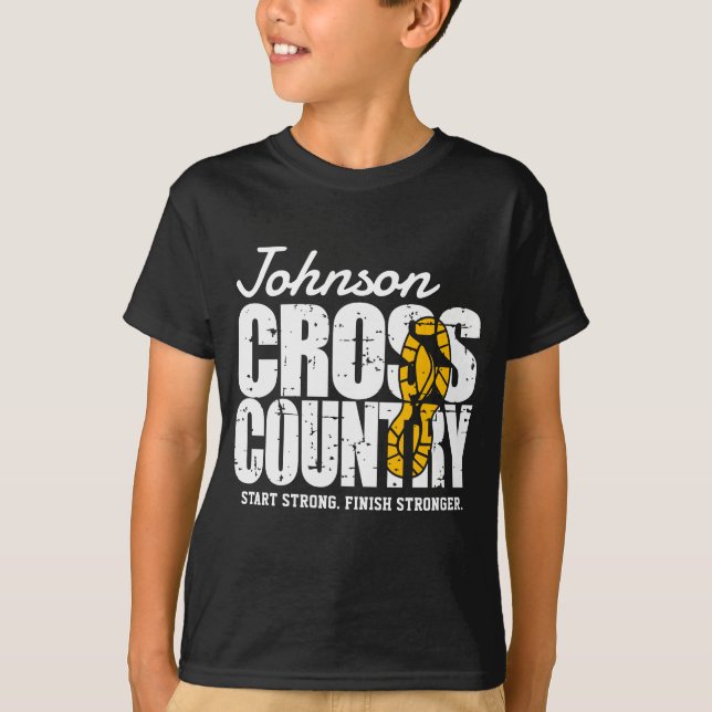 Cross Country ADD TEXT Runner Running Team Player T-Shirt (Front)