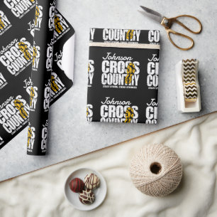 Cross Country ADD TEXT Runner Running Team Player Wrapping Paper