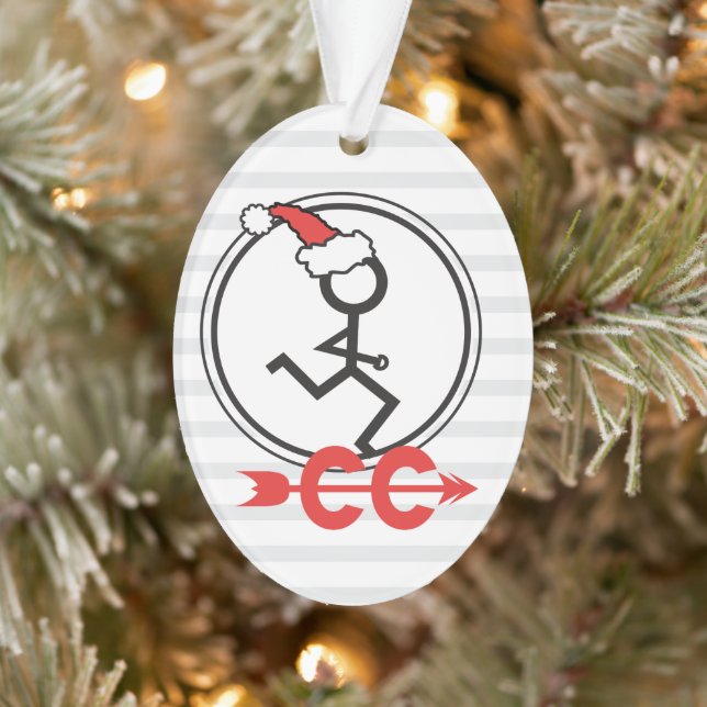 Cross Country Back Text Custom Holiday Runner © Ornament (Tree)