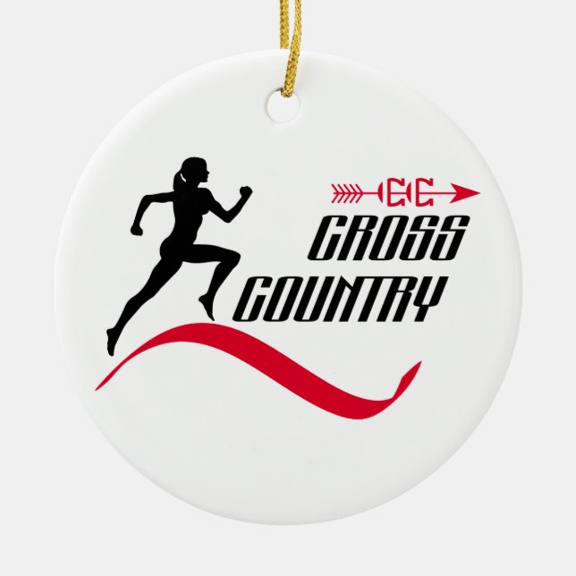 Cross country ceramic ornament (Front)