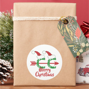 Cross Country © Christmas Funny Holiday Classic Round Sticker