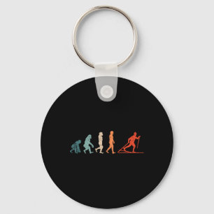 Cross Country Evolution Xc Skiing Outfit Funny Ski Keychain