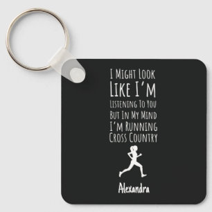 Cross Country Gift Ideas Funny Running Runner XC Keychain