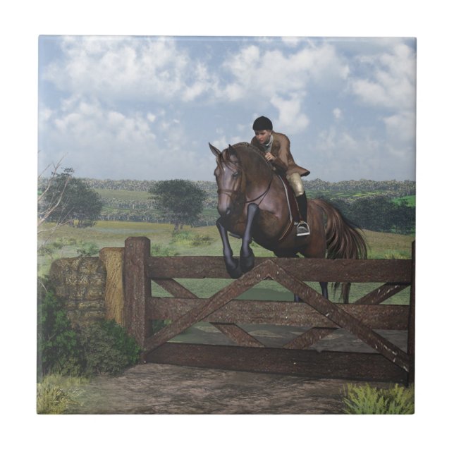 Cross Country - Jumping Horse Tile (Front)