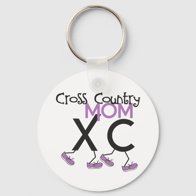 Cross Country Mom - Cross Country Runner Mother Keychain (Front)