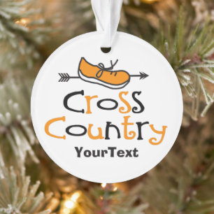 cross country orange ornament