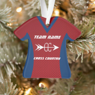 Cross Country Red Sports Jersey Ornement