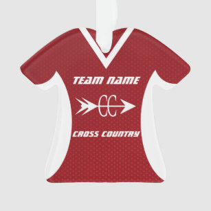 Cross Country Red Sports Jersey Photo Ornament
