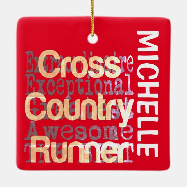 Cross Country Runner Extraordinaire CUSTOM Ceramic Ornament (Back)