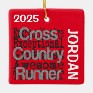 Cross Country Runner Extraordinaire CUSTOM Ceramic Ornament