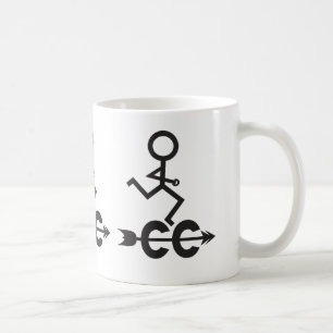 Cross Country © Runner Pattern and Arrow Emblem Coffee Mug