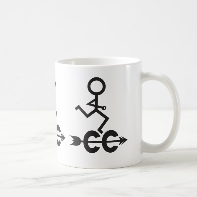 Cross Country © Runner Pattern and Arrow Emblem Coffee Mug (Right)