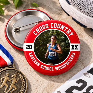 Cross Country Runner Running XC Sports Team Custom 2 Inch Round Button