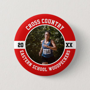 Cross Country Runner Running XC Sports Team Custom 2 Inch Round Button