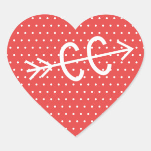 Cross Country Runner Symbol Red Heart Stickers