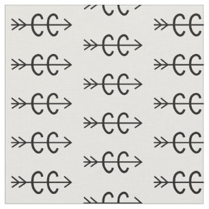 Cross Country Runner Symbols White Black Fabric