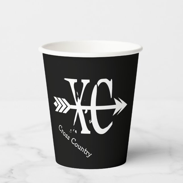 Cross Country Runner XC Arrow Paper Cups (Front)