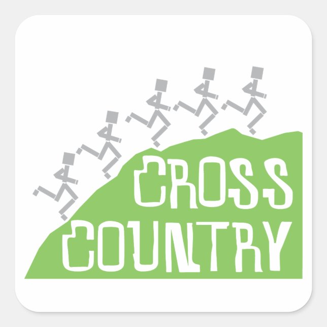 Cross Country Runners on Hill © Stickers (Front)