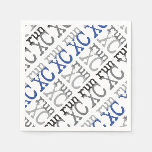 Cross Country Running - Blue - XC Run Napkin