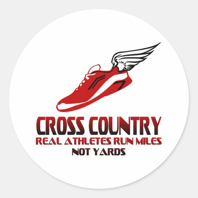 Cross Country Running Classic Round Sticker (Front)