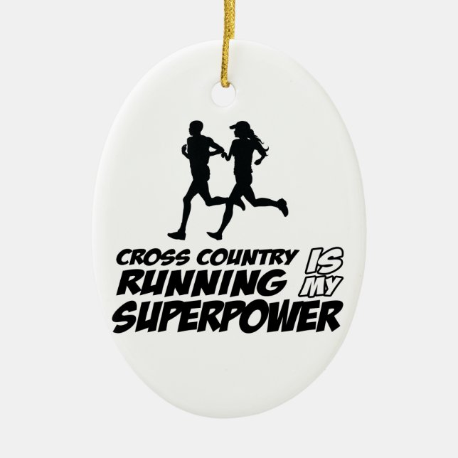 Cross Country running designs Ceramic Ornament (Front)