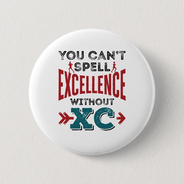 Cross Country Running Funny Excellence XC 2 Inch Round Button (Front)