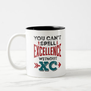 Cross Country Running Funny Excellence XC Two-Tone Coffee Mug