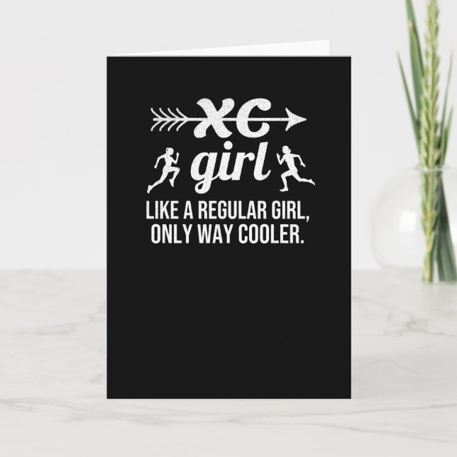 Cross Country Running Girl XC Cross Country Runner Card (Front)