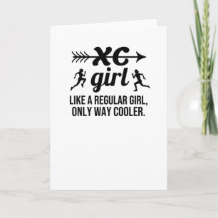 Cross Country Running Girl XC Cross Country Runner Card
