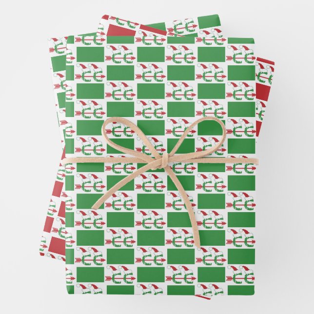 Cross Country Running © Holiday Themed Wrapping Paper Sheet (In situ)