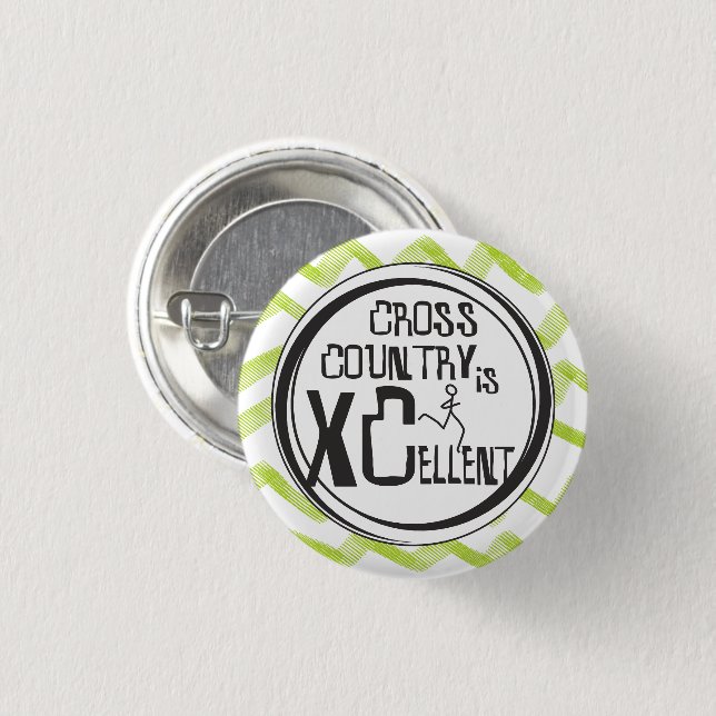 Cross Country Running is XCellent © 1 Inch Round Button (Front & Back)