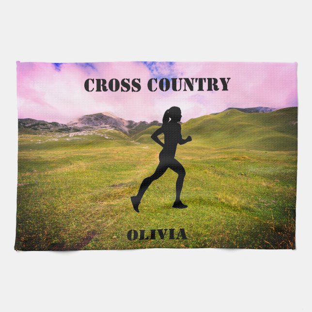 Cross Country Running Kitchen Towels (Horizontal)