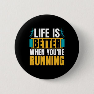 Cross Country Running Life Is Better When Athletic 2 Inch Round Button