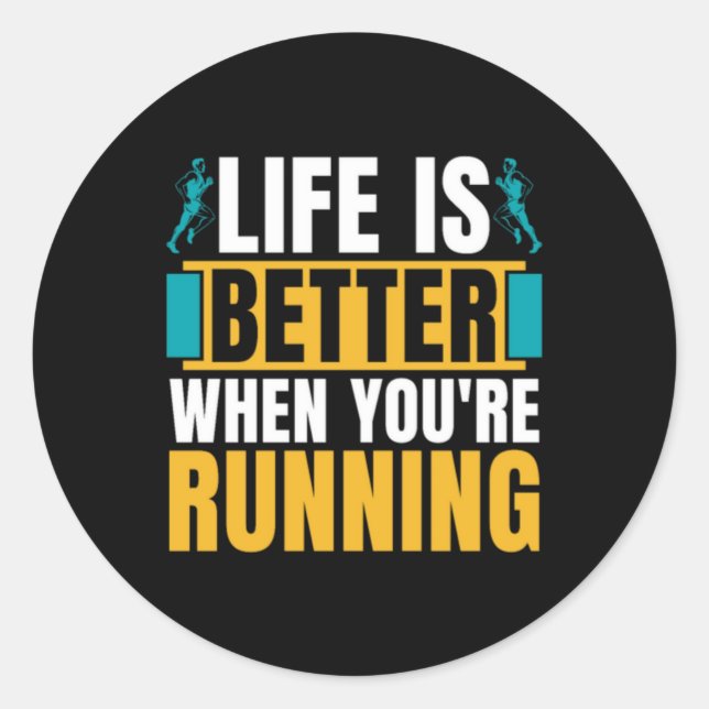 Cross Country Running Life Is Better When Athletic Classic Round Sticker (Front)
